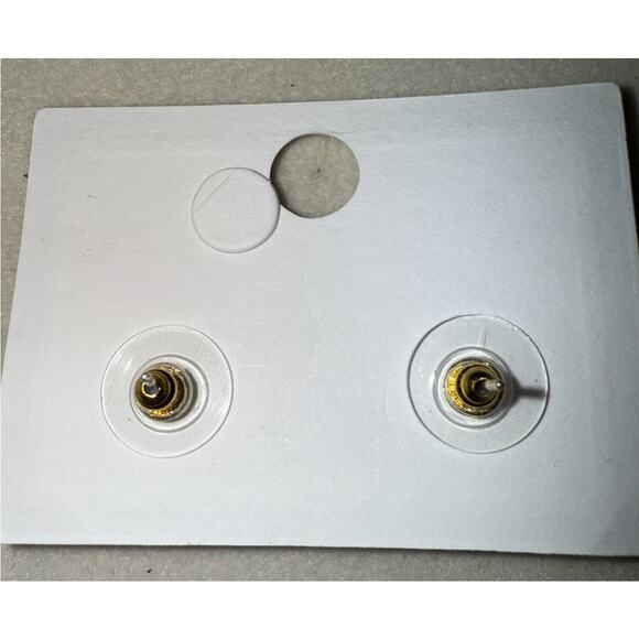 Pink and Pearl Tulip Stud Earrings Dainty Jewelry Classic Colors in Gold Tone - Picture 2 of 2